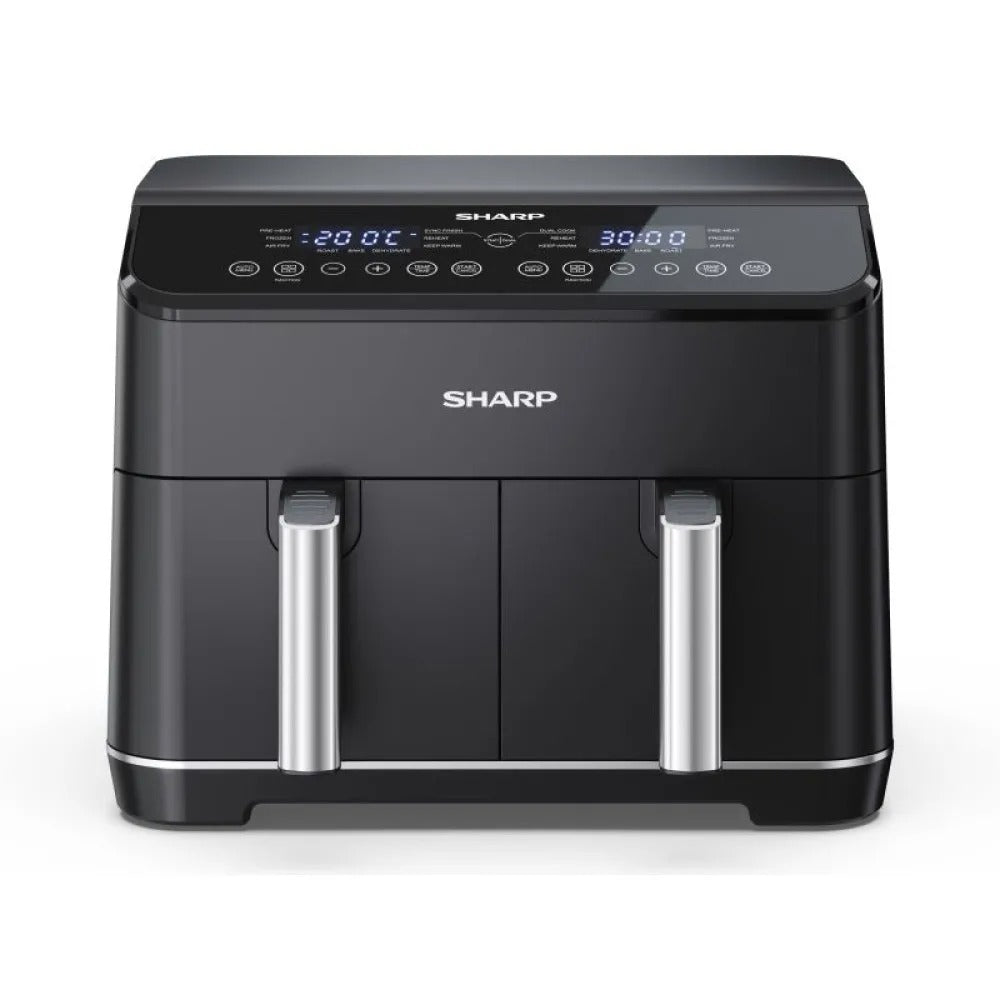 Sharp Double Basket Air Fryer, 8 L, Black, KF-DF80RT-K3 Sharp Double Basket Air Fryer, 8 L, Black, KF-DF80RT-K3